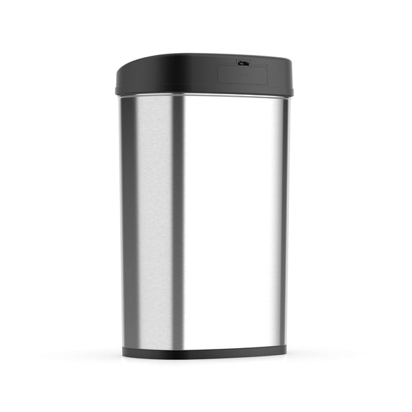 Oval Touch-Free Motion Sensor Trash Can Stainless Steel For Kitchen Office | 13.2 Gallon