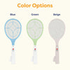 NINESTARS Battery-Free Electric Mosquito Fly Swatter, Ergonomic Design, Press-to-Charge, ABS Material, Triple-Layer Mesh