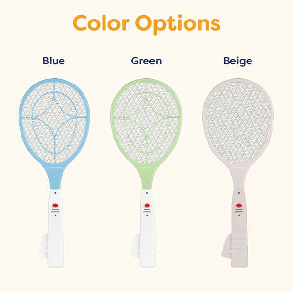 NINESTARS Battery-Free Electric Mosquito Fly Swatter, Ergonomic Design, Press-to-Charge, ABS Material, Triple-Layer Mesh