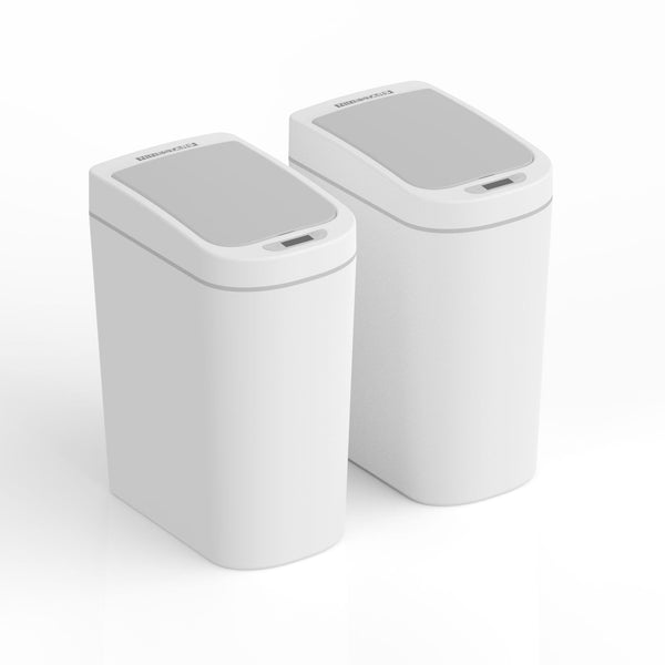 Slim Bathroom Motion Sensor Trash Can Set of 2 Trash Bin ABS | 1.85 Gallon