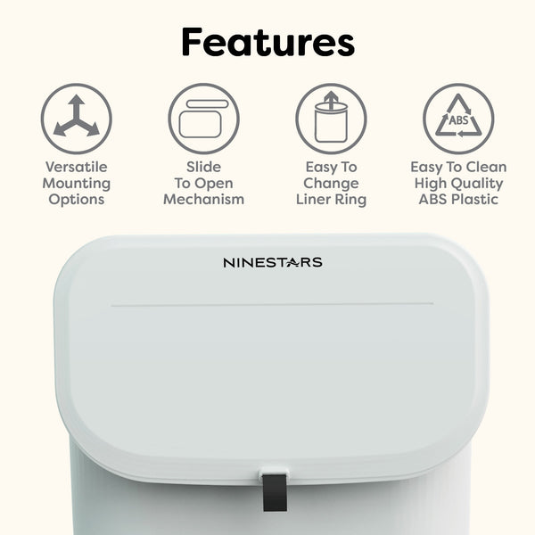 Countertop Hanging Trash Can for Kitchen Bathroom Compost Trash Can | 1.3 Gallon