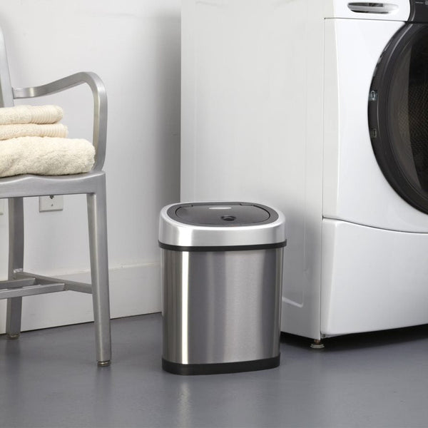 Oval Motion Sensor Trash Can Hands Free For Bathroom Bedroom | 3.2 Gallon