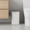 Rectangular Touch Free Trash Can ABS White For Bedroom Bathroom | 4 Gallon