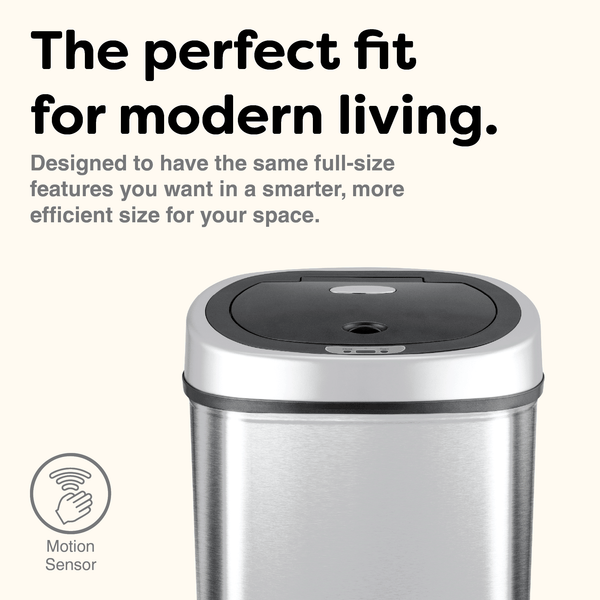 Rectangular Hands-Free Motion Sensor Trash Can For Kitchen and Office | 11 Gallon