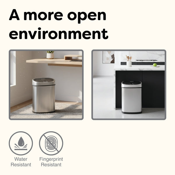 Rectangular Hands-Free Motion Sensor Trash Can For Kitchen and Office | 11 Gallon