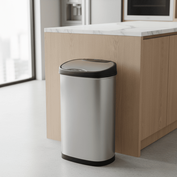 Rectangular Hands Free Motion Sensor Trash Can For Kitchen Office | 13 Gallon