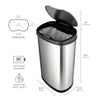 Oval Touch Free Motion Sensor Trash Can Stainless Steel for Kitchen Office | 13.2 Gallon