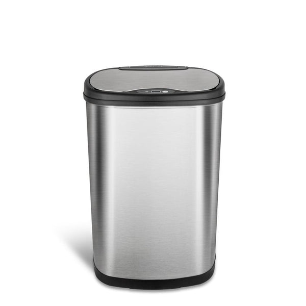 Oval Touch Free Motion Sensor Trash Can Stainless Steel for Kitchen Office | 13.2 Gallon