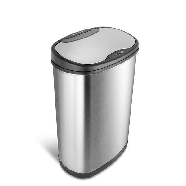 Oval Touch Free Motion Sensor Trash Can Stainless Steel for Kitchen Office | 13.2 Gallon