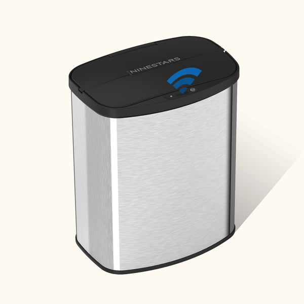 Stainless Steel Motion Sensor Touch Free Trash Can For Bedroom Bathroom | 2 Gallon