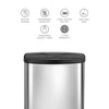 Stainless Steel Motion Sensor Touch Free Trash Can For Bedroom Bathroom | 2 Gallon