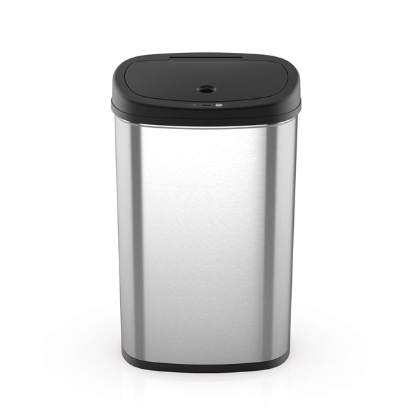 Oval Touch-Free Motion Sensor Trash Can Stainless Steel For Kitchen Office | 13.2 Gallon