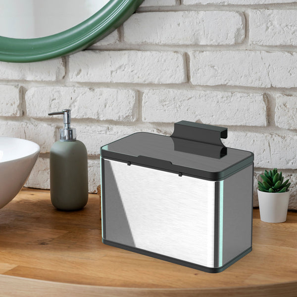 Kitchen Counter Cabinet Trash Can Compost Caddy Stainless Steel | 0.8 Gallon
