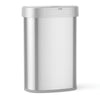 Oval Automatic Sensor Trash Can Soft Close Stainless Steel For Kitchen Office | 13 Gallon