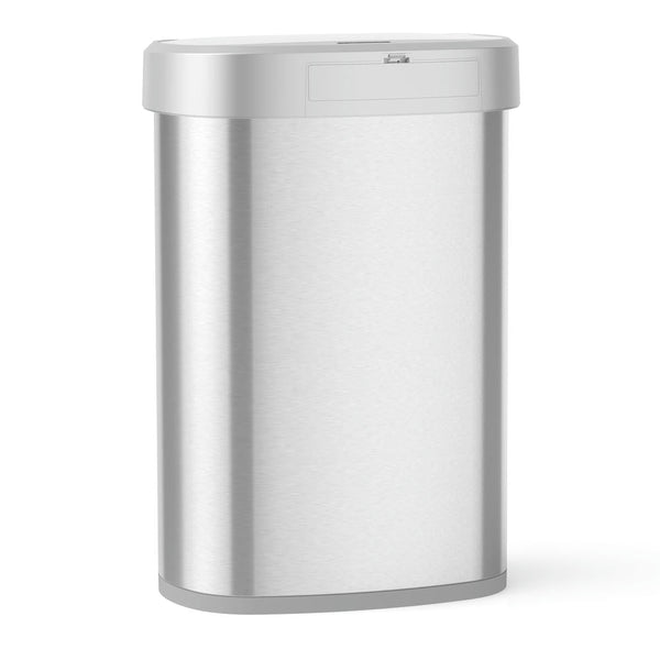 Oval Automatic Sensor Trash Can Soft Close Stainless Steel For Kitchen Office | 13 Gallon