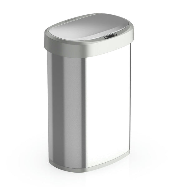 Oval Automatic Sensor Trash Can Soft Close Stainless Steel For Kitchen Office | 13 Gallon