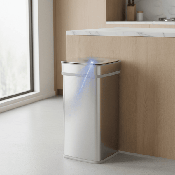 Nova² UV Odor Neutralizing Trash Can Squared for Kitchen Office Nursery | 13 Gallon