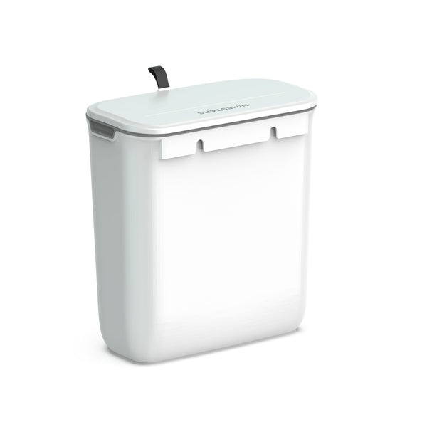 Kitchen Counter Top Compost Trash Can White Pull Top | 1.8 Gallon