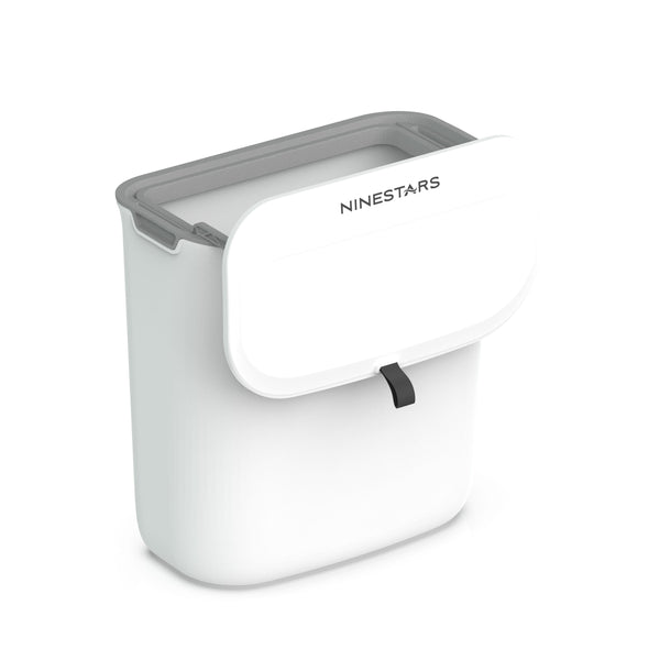 Kitchen Counter Top Compost Trash Can White Pull Top | 1.8 Gallon