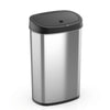 Oval Touch-Free Motion Sensor Trash Can Stainless Steel For Kitchen Office | 13.2 Gallon