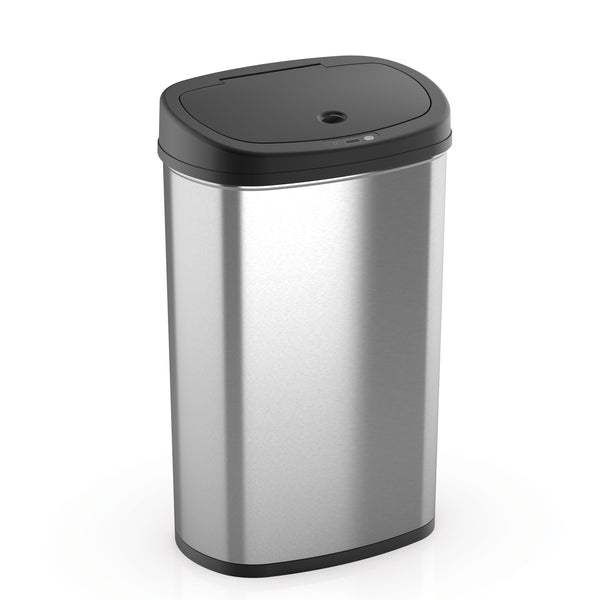 Oval Touch-Free Motion Sensor Trash Can Stainless Steel For Kitchen Office | 13.2 Gallon