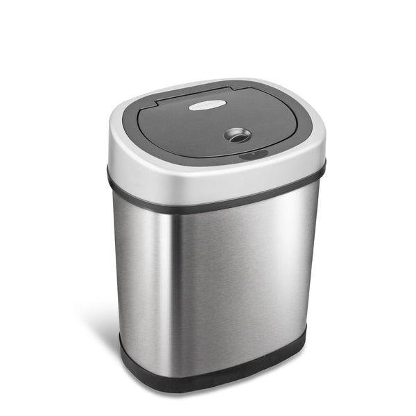 Oval Motion Sensor Trash Can Hands Free For Bathroom Bedroom | 3.2 Gallon