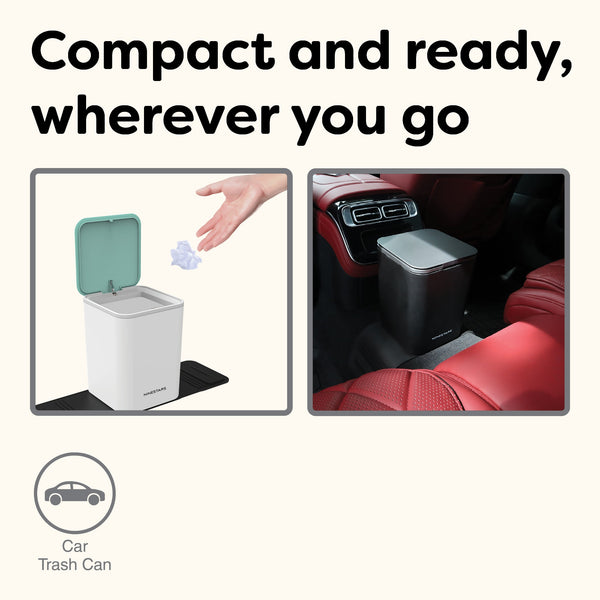 Portable Mini Trash Can With Non-Skid Mat Fold-n-Tuck Design For Car & Trucks | 0.79 Gallon