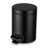 Round Step On Trash Can For Bathroom and Bedroom Black | 1.3 Gallon