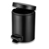 Round Step On Trash Can For Bathroom and Bedroom Black | 1.3 Gallon
