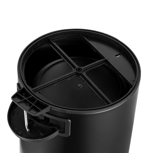 Round Step On Trash Can For Bathroom and Bedroom Black | 1.3 Gallon