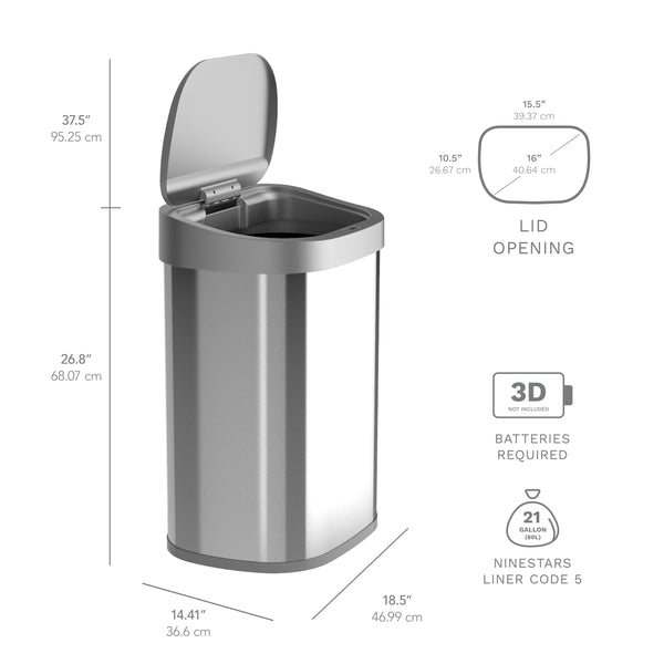 Ninstars Touchless Automatic Motion Sensor Trash Can