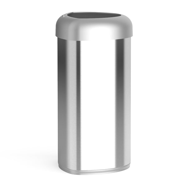 Stainless Steel Open Tap Trash Can Fingerprint Resistant Large Capacity | 21 Gallon