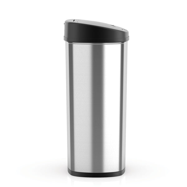 Oval Touch-Free Motion Sensor Trash Can Stainless Steel For Kitchen Office | 13.2 Gallon