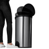 Ninestars Semi-Round Tap Sensor Trash Can 13.2 Gallon