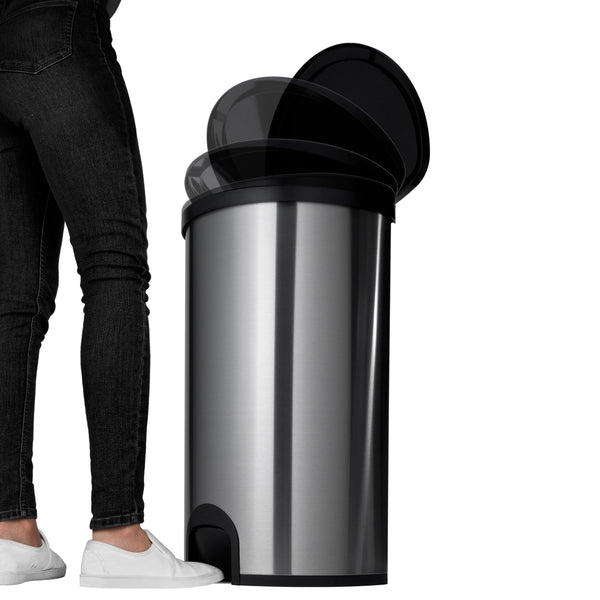 Ninestars Semi-Round Tap Sensor Trash Can 13.2 Gallon