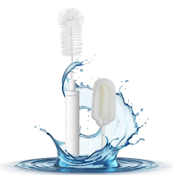 Electric Baby Bottle Cleaning Brush with Sponge Brush & Bristle Head