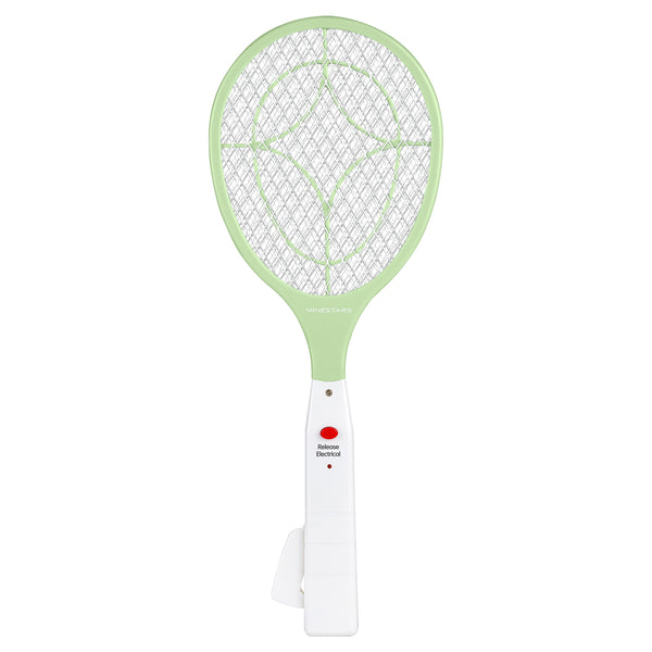 NINESTARS Battery-Free Electric Mosquito Fly Swatter, Ergonomic Design, Press-to-Charge, ABS Material, Triple-Layer Mesh