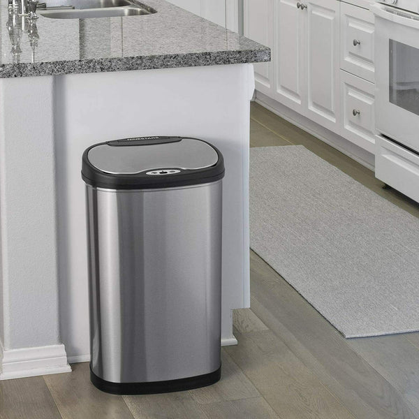 Ninestars Rectangular Motion Sensor Trash Can 13.2 Gallon for Kitchen