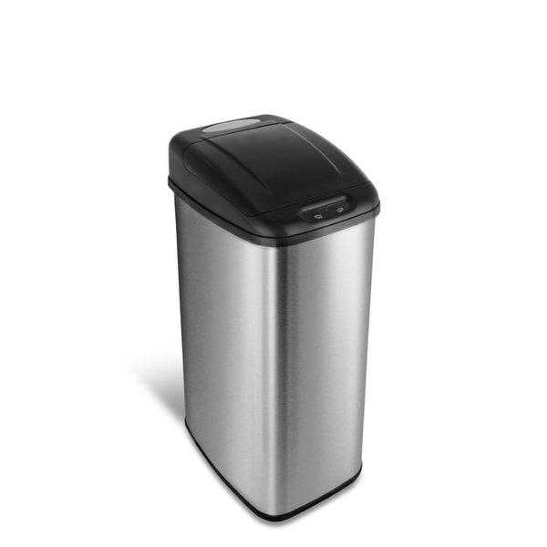Slim Touch-Free Motion Sensor Trash Can Stainless Steel For Kitchen Office | 13 Gallon