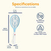 NINESTARS Battery-Free Electric Mosquito Fly Swatter, Ergonomic Design, Press-to-Charge, ABS Material, Triple-Layer Mesh