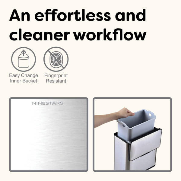 Kitchen Counter Cabinet Trash Can Compost Caddy Stainless Steel | 0.8 Gallon