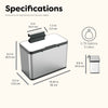 Kitchen Counter Cabinet Trash Can Compost Caddy Stainless Steel | 0.8 Gallon