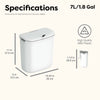 Kitchen Counter Top Compost Trash Can White Pull Top | 1.8 Gallon