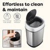 Oval Motion Sensor Trash Can Hands Free For Bathroom Bedroom | 3.2 Gallon