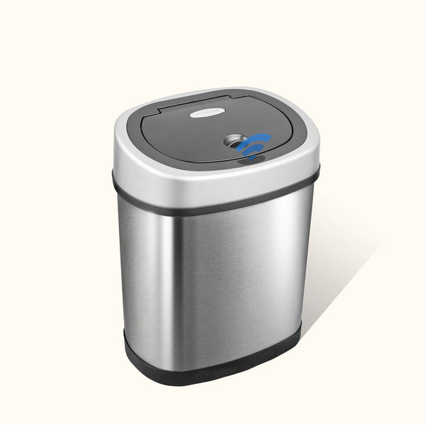Oval Motion Sensor Trash Can Hands Free For Bathroom Bedroom | 3.2 Gallon