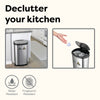 Dual Compartment Touch Free Motion Sensor Trash Can Stainless Steel For Kitchen Office | 13 Gallon