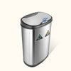 Dual Compartment Touch Free Motion Sensor Trash Can Stainless Steel For Kitchen Office | 13 Gallon