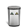 Dual Compartment Touch Free Motion Sensor Trash Can Stainless Steel For Kitchen Office | 13 Gallon
