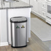 Dual Compartment Touch Free Motion Sensor Trash Can Stainless Steel For Kitchen Office | 13 Gallon