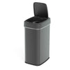 Slim Touch-Free Motion Sensor Trash Can Black Stainless Steel For Kitchen Office Garage | 13 Gallon